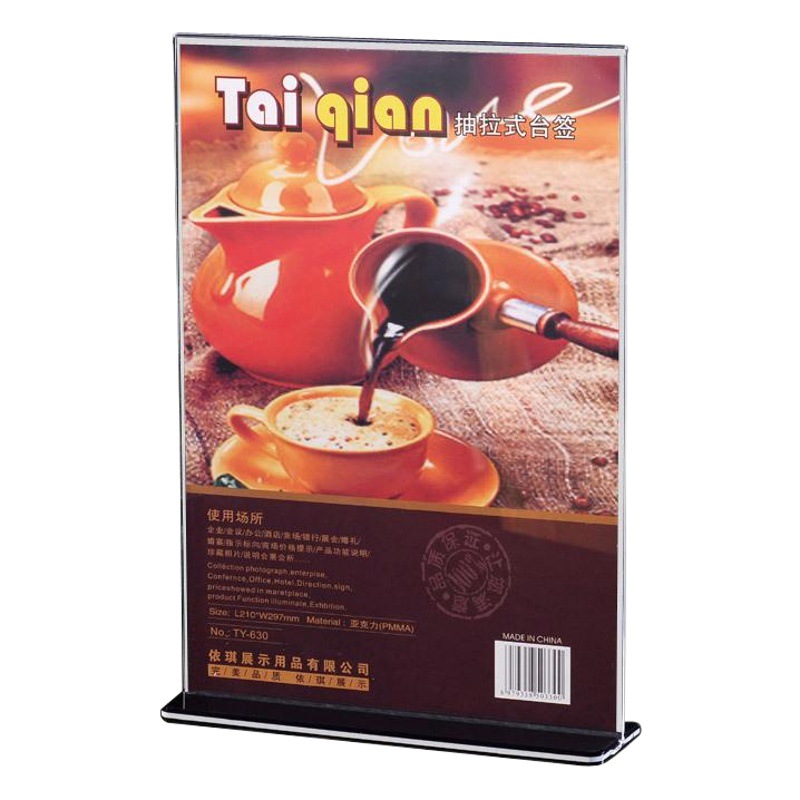 Double-Sided Acrylic Display Card Custom Business Meeting Table Sign Display Stand Menu Card Insert-Type Office Desk