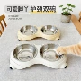 猫狗喂食斜口新款双碗