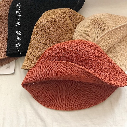 Double-sided fisherman hat, versatile thin breathable summer sun hat for women, Korean style, sunshade and sunscreen hat, foldable, UV protection