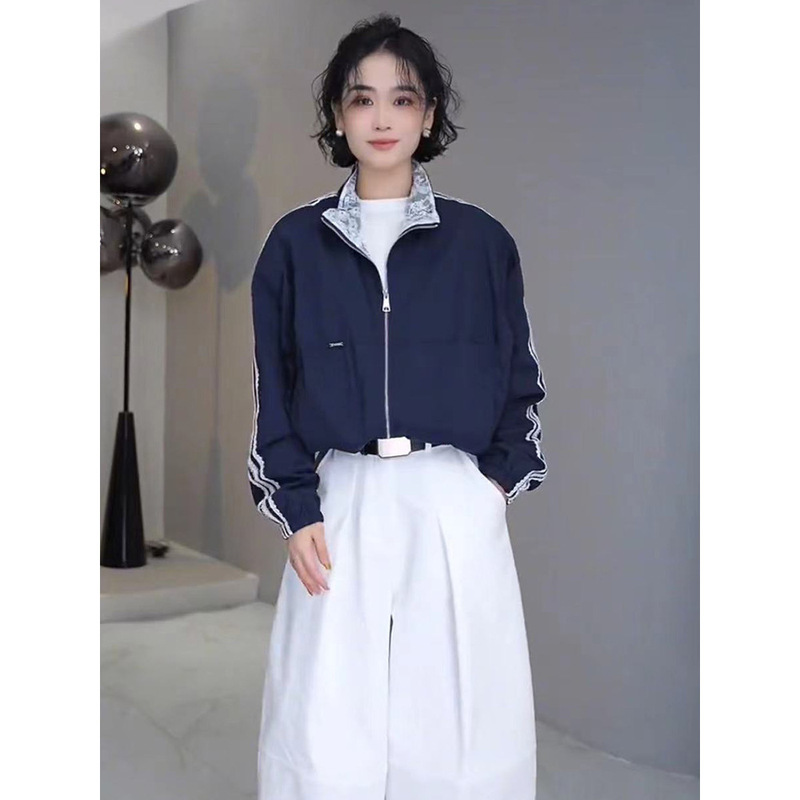 Design Sense Lace Stitching Jacket Coat Women's 2025 Spring New Korean Style Age-reducing Small Men's Jacket Top