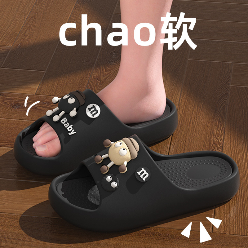 Zapatillas para niños niña 2025 nuevo estilo interior hogar verano dibujos animados briquetas suela gruesa sandalias y pantuflas para niños