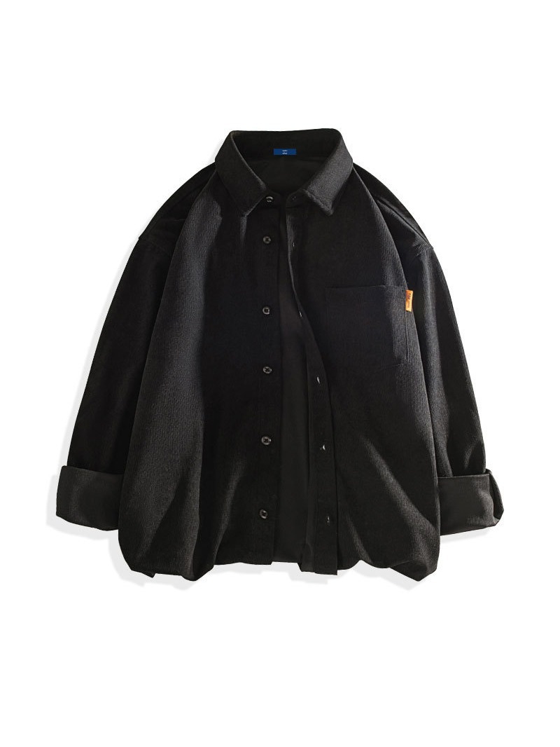 Japanese style trendy brand velvet long-sleeved shirt men's 2020 Autumn and Winter new casual Wick shirt all-matching coat