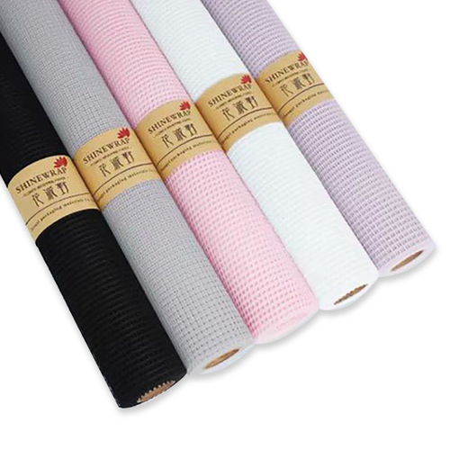 Factory wholesale dropshipping floral bouquet flower wrapping organza Korean checkered hollow grid flower wrapping mesh