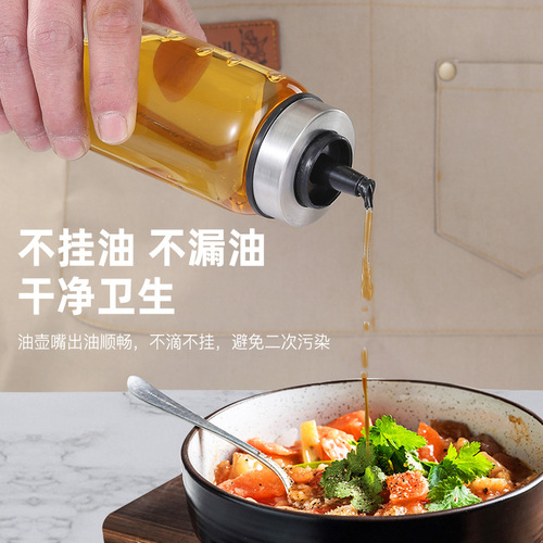 Wholesale glass oil jug dustproof and leakproof kitchen home use oil vinegar bottle oil can sesame oil soy sauce vinegar jug seasoning bottle oil bottle