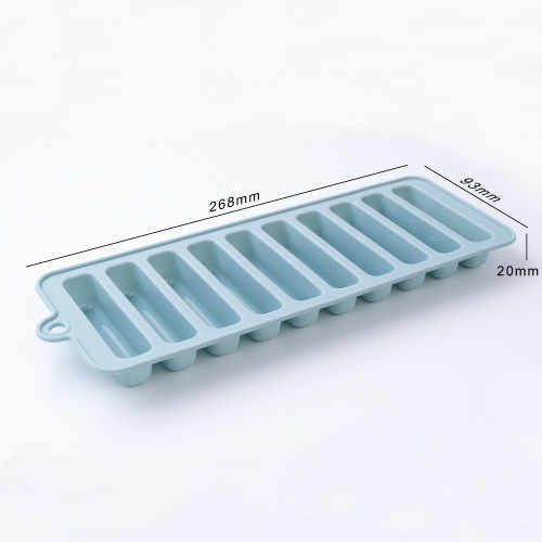 Original factory 10-piece long silicone cake molds for home ice trays, finger cookies, muffin cups, cake cups, baking