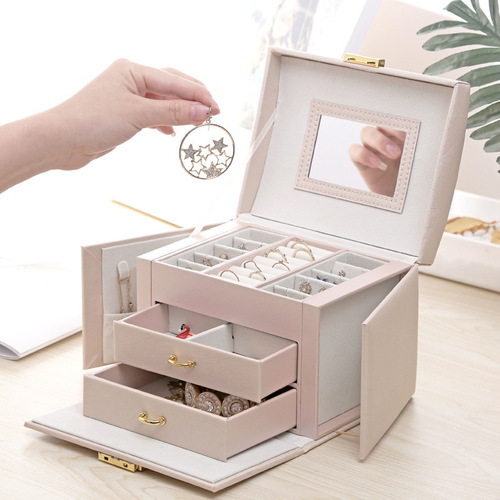 Simple drawer-type jewelry storage box creative silk pattern jewelry box earrings earrings ring jewelry box wholesale