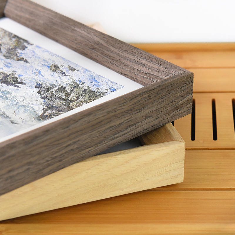 Creative solid wood photo frame 5678 inch Table A3 16 inch picture frame wall mounting beveled simple three-dimensional frame display