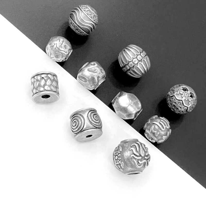 Gümüşü Rəngli DIY Çiçək Naxışlı Muncuq Dəsti 37 Ədəd