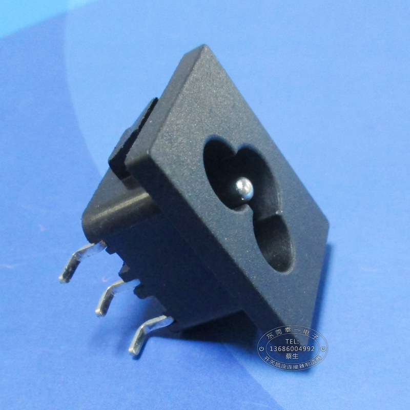 适配器和品字共壳大梅花尾座子31*24三芯C6电源AC输入母插座LH-6