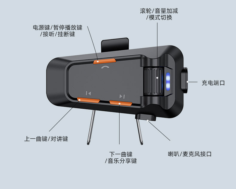 Helmet Bluetooth Headset Factory New Private Model HD Video Recorder Intercom Motorcycle Helmet Bluetooth Headset