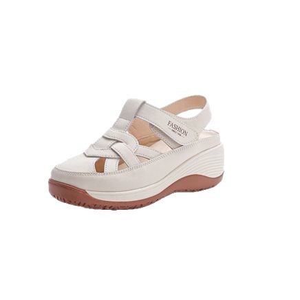 Sandalias de mujer de cuero suave verano 2026 nuevo anti-deslizante con suela plana zapatos transpirables cómodos huecos con suela suave zapatos agujeros grandes
