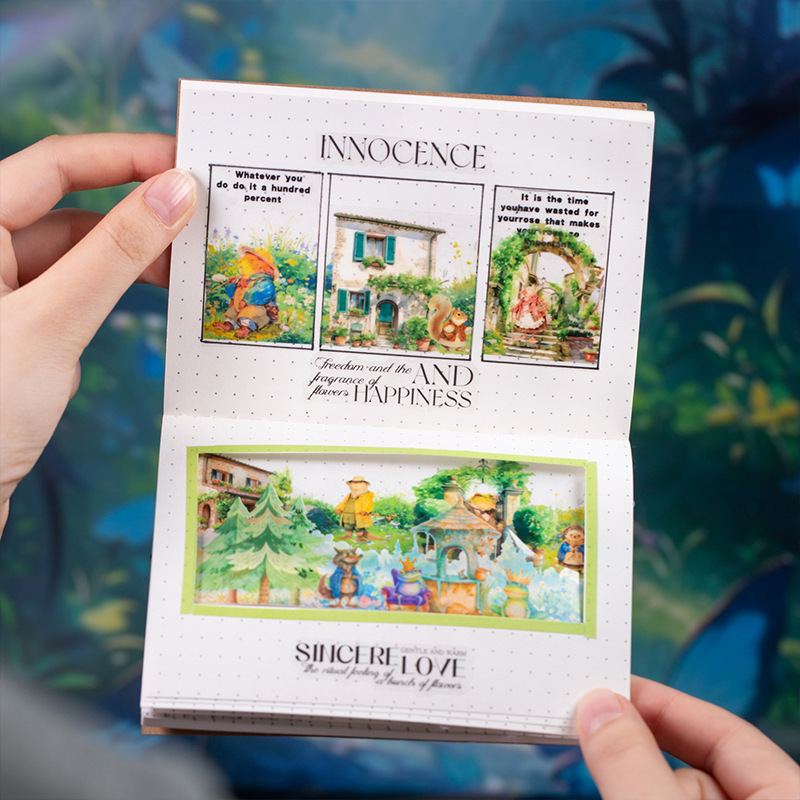 Hermoso día cinta PET mundo de cuento de hadas extraño libro de mano creativo material de bricolaje cinta de decoración de paisajismo