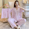 Summer pijama, high quality cartoon cloth, set, homewear, with short sleeve, 3 piece set