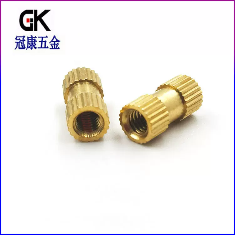 无铅黄铜镶件通孔螺母注塑铜螺母工字纹网纹m2m3m4m5m6耐腐蚀