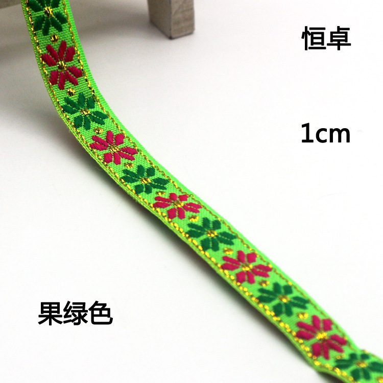 Encaje floral nacional de 1cm para decoración de ropa, accesorio DIY manual, estilo faixa