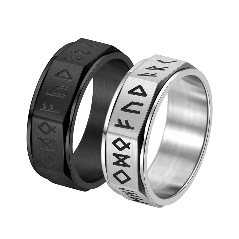 Men's Gender Hip-Hop Geometric Symbol Stainless Steel Plating Men's Rings