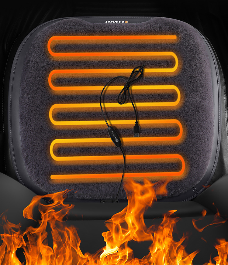 Cross-Border Amazon Car Heated Seat Cushion Office Computer USB Plush Heated Seat Cushion Quick Heating Factory Direct Sale
