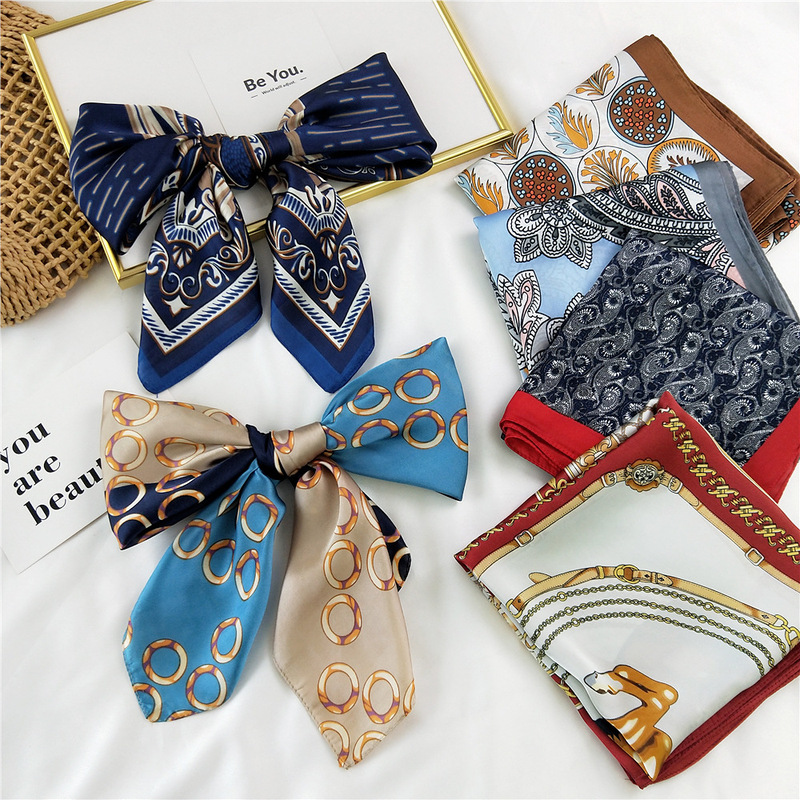70 Small Square Scarf Silk Scarf Thin Scarf Women's Spring Autumn Summer Winter Hair Band Stylish Fashion Matching Shirt Suit