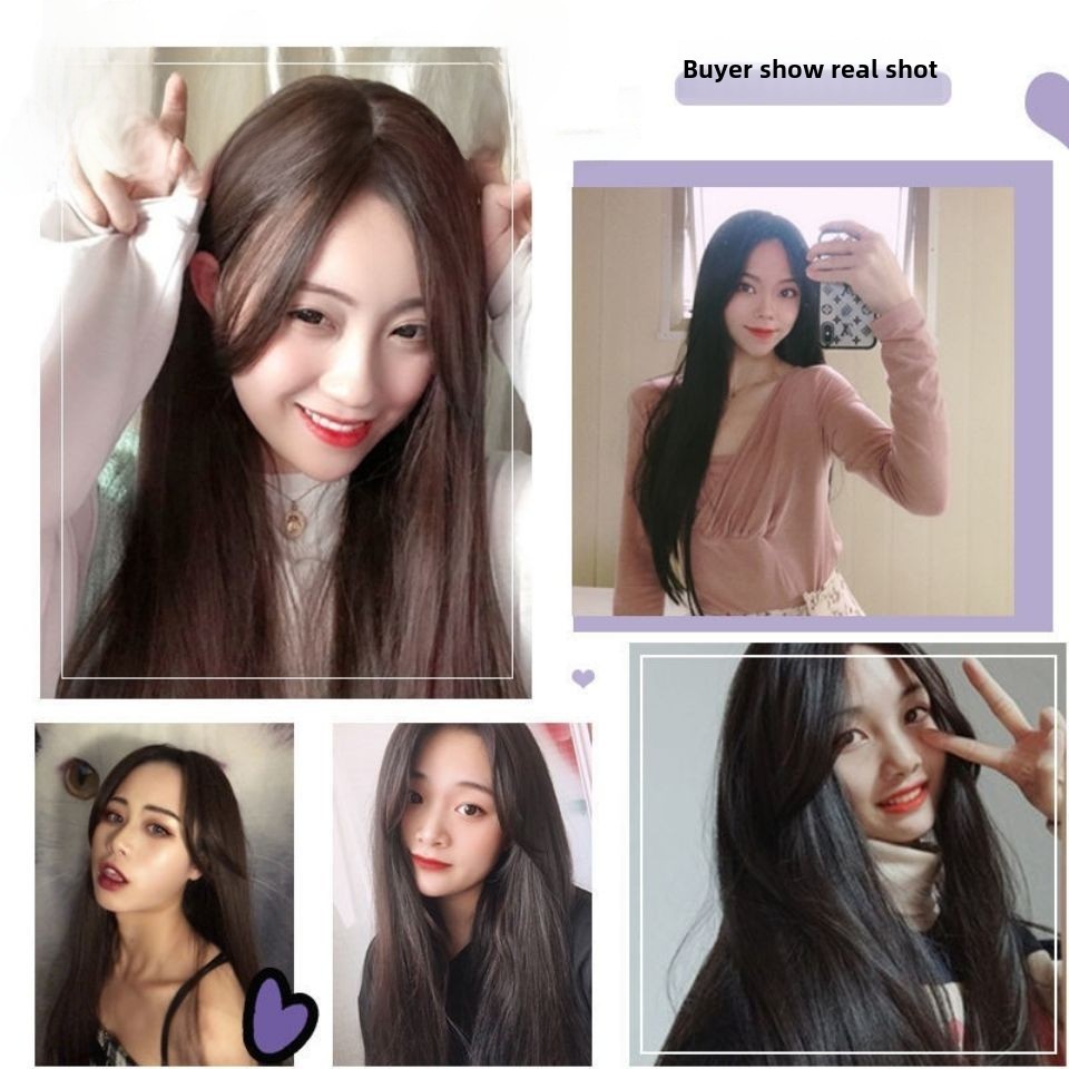 Parrucca Donna Lunga Lisci Capelli Di Media Lunghezza Cyber Celebrità Otto Caratteri Frangia Moda Soffice Naturale Parrucca Set Donna Testa Piena Realistico_voghion.com