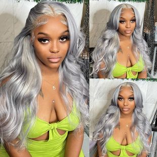 13*4 Amazon European and American Full Headband Front Lace Wig Natural Long Curly Hair Big Waves Factory Direct Sales Lazy Style