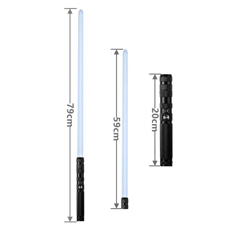 Transfronteriza Amazon Star Wars espada láser sable de luz de Metal 7 colores RGB efecto de sonido de inducción que cambia de color recargable