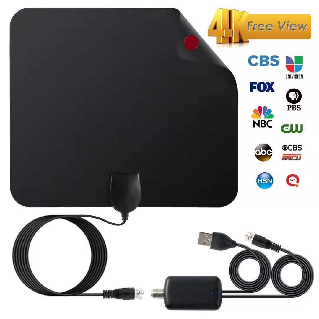 欧美HDTV 4K 1080P数字电视天线DVB-t2高清数字室内有源薄膜天线
