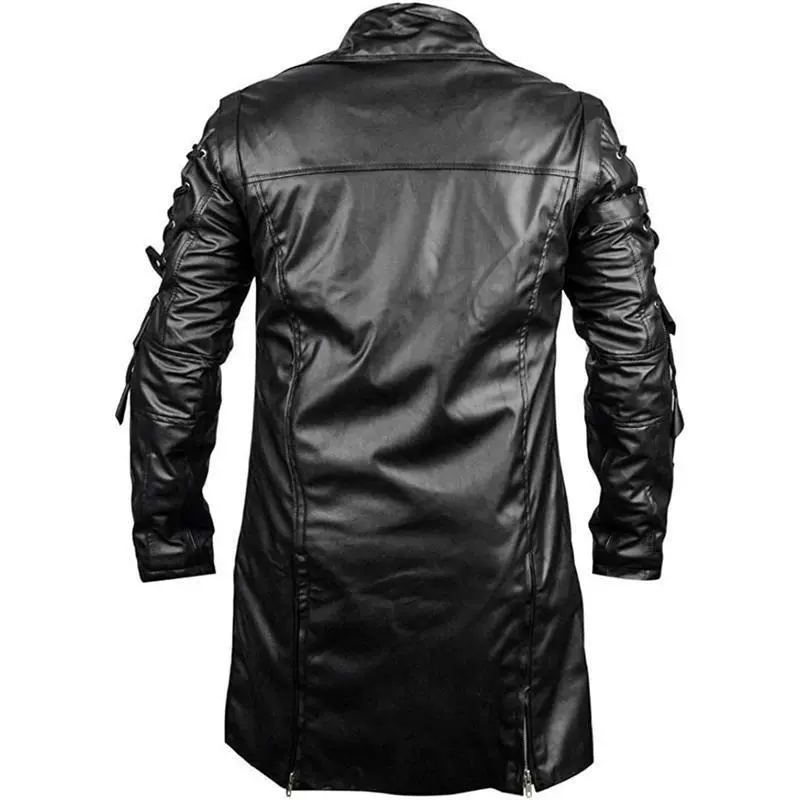 (Cross-border trading), long polyurethane jacket, Amazon, halloween, punk style, mid-length