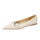 2873-20 French shallow mouth casual versatile flat bottomed belt buckle small pointed commuting single shoe looks thin and small leather shoes for women