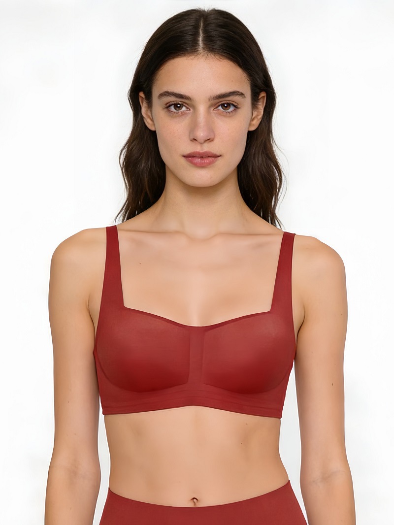 Women's Seamless Strapless Bra Foundation Smooth Soft Support Thin Jelly Square Neck Comfortable Underwear_voghion.com