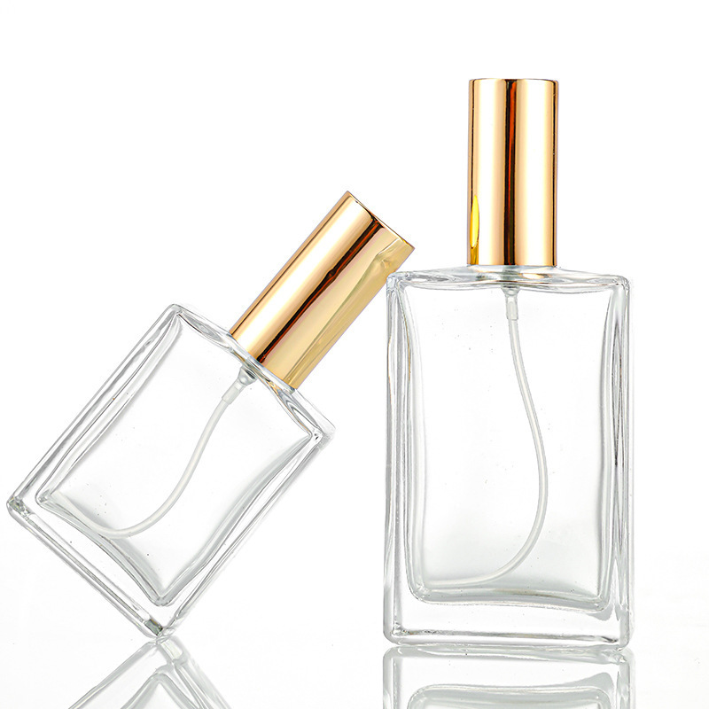 シンプルでファッション的な正方形の厚いネジのガラス瓶30ml 50ml 100mlの透明なガラスの香水の分注の瓶|undefined