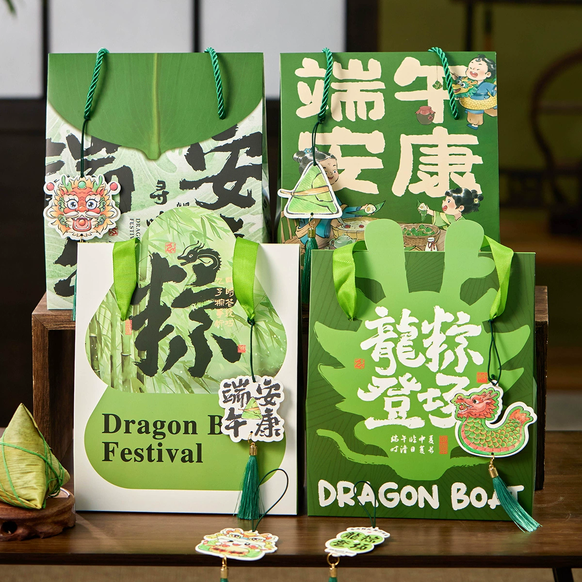 Праздник лодок-драконов Пельмени Упаковка толстая сумка 100 г Утиные яйца в китайском стиле