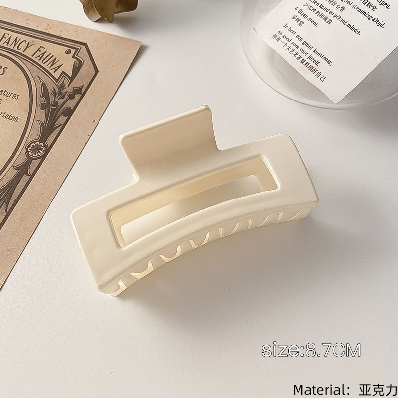 Accesorios para el cabello de pinza de tiburón de acrílico grande de Corea, clip de agarre para el cabello de disco simple, tocado de horquilla de cabeza femenina al por mayor