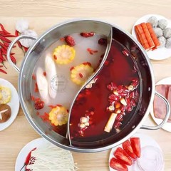 直销加厚不锈钢锅鸳鸯火锅锅 二味小肥羊电磁炉锅实用礼品锅具批