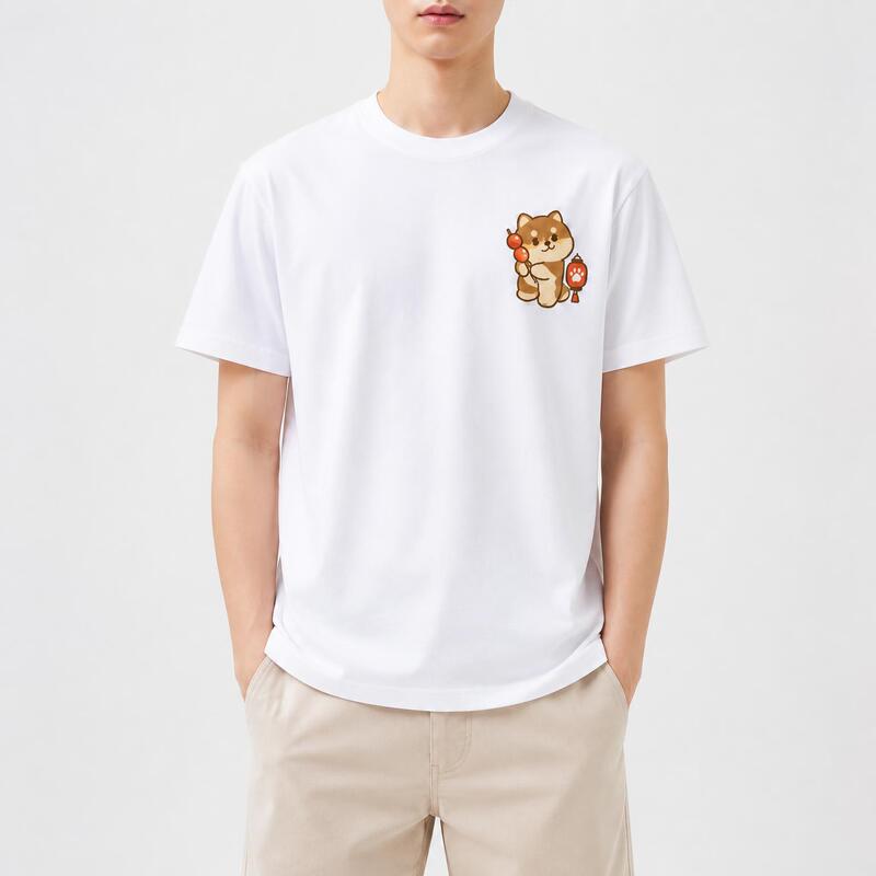 New foreign trade Maison Kitsune pure cotton regular shoulder T-shirt in white, unisex and trendy