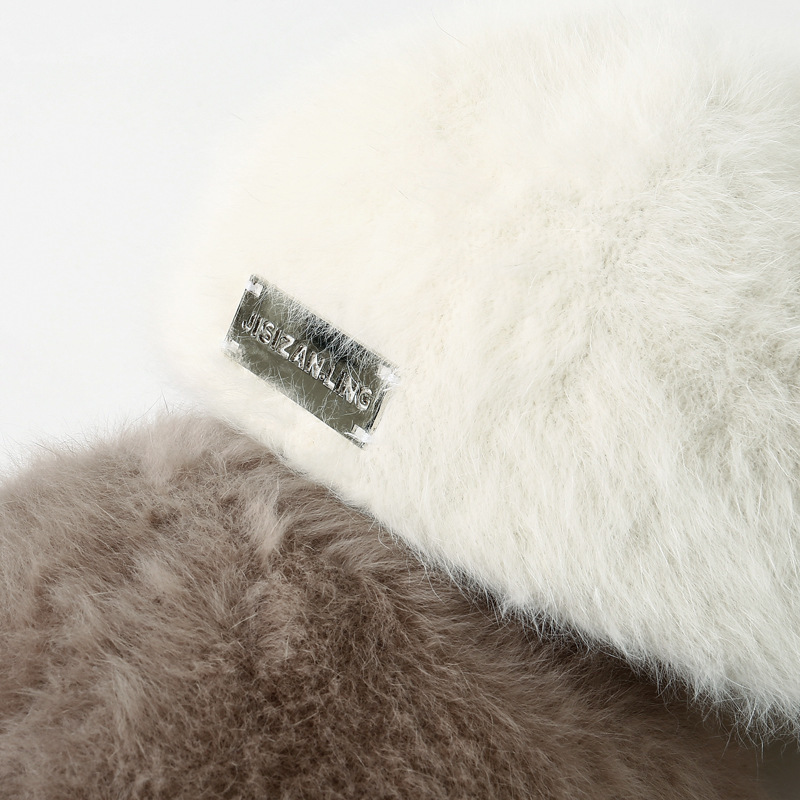 Herbst winter warme kaninchen pelz kinder neue stil umgekehrt tragen baskenmütze, vielseitig und dual-use-vorwärts hut, solide_voghion.com