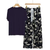 Navy blue + white flowers on black background