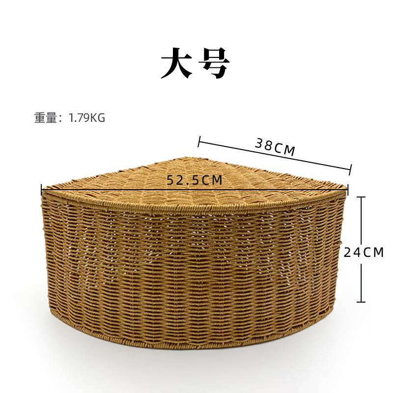 批发仿藤三角收纳衣柜橱柜转角扇形储物箱贴合墙角玩具杂物整理|undefined
