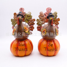 跨境厂家新款感恩节火鸡南瓜造型丰收节室内外居家庭院摆件装饰品