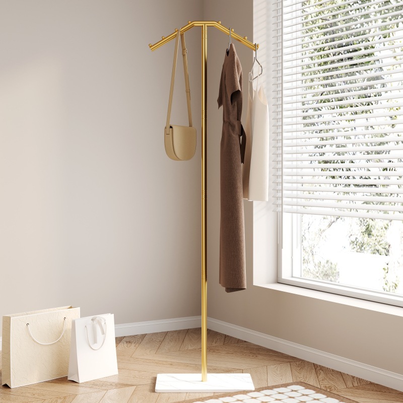 침실 입구를 위한 중세 스타일 바닥걸이형 옷걸이, 공간을 차지하지 않는 간단한 옷걸이, 가정용 옷걸이
