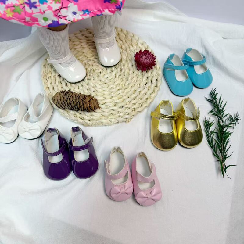 Cross-Border 18inch American Girl Doll Shoes, Doll Accessories, Bow-Knot Doll Shoes, American Doll Accessories