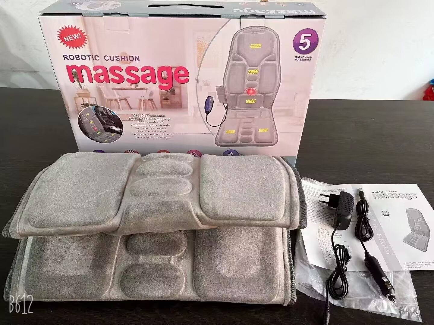 Cross-border car massage seat cushion, car and home use full-body cervical massager, heated massage cushion, large quantity at favorable price