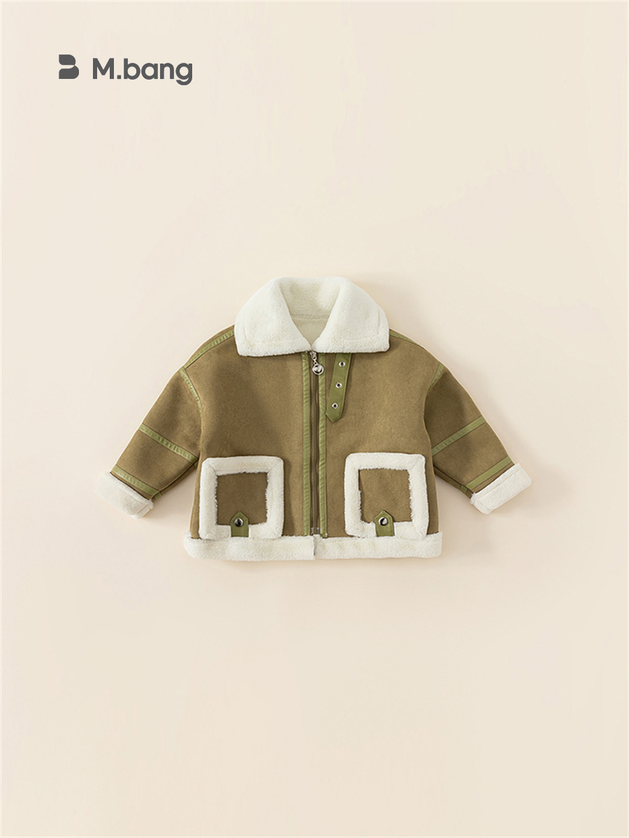 Babycity2023 invierno casual chaqueta de gamuza para niños y niñas entre padres e hijos chaqueta para niños DY82188