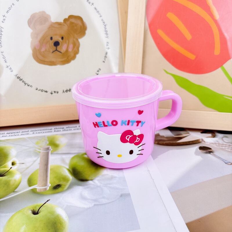 新しい子供用ミルクカップかわいいマカロンクロミ蓋ハンドル付き飲料カップ子供用うがい薬と歯磨きカップ|undefined