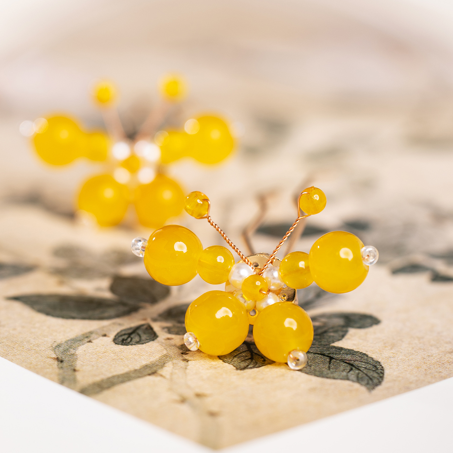 古风汉服头饰发钗古代发簪子蝴蝶盘发古典明制发饰新中式点缀配饰