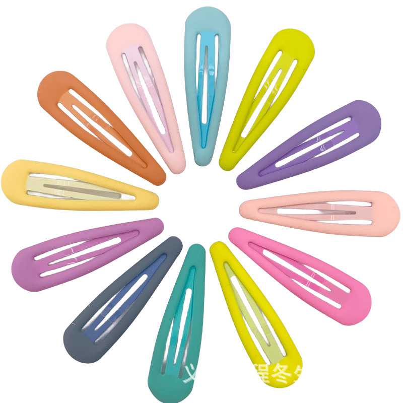 Horquilla mate 4.8cm con diseño de gota, pintura de goma – para niños, venta caliente transfronteriza.