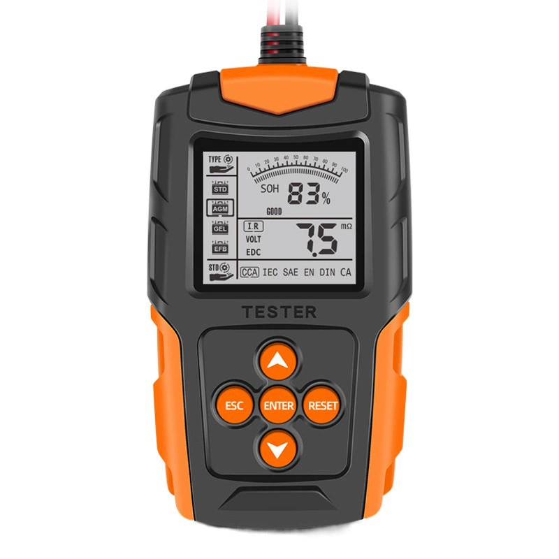 Тестер автомобильных аккумуляторов 12В/24В, тестер литиевых аккумуляторов, измеритель внутреннего сопротивления CCA, анализатор для мотоциклов