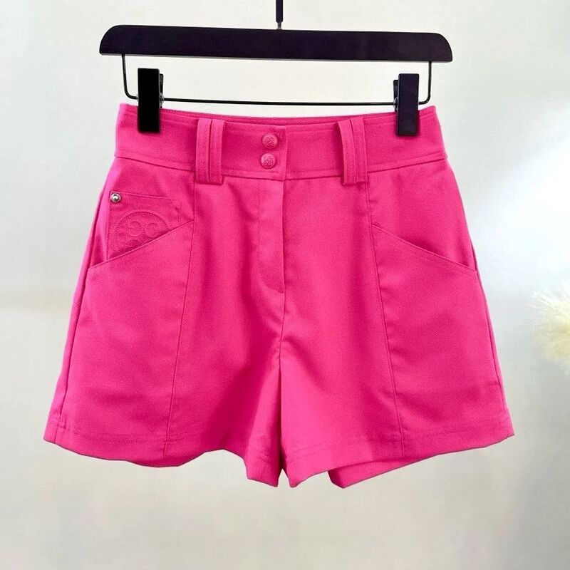 Korean Style Original Golf Clothing for Women, Summer Elegant, Versatile Casual Pants, Outdoor Sports High-Waisted Slim-Fitting Quick-Drying Shorts