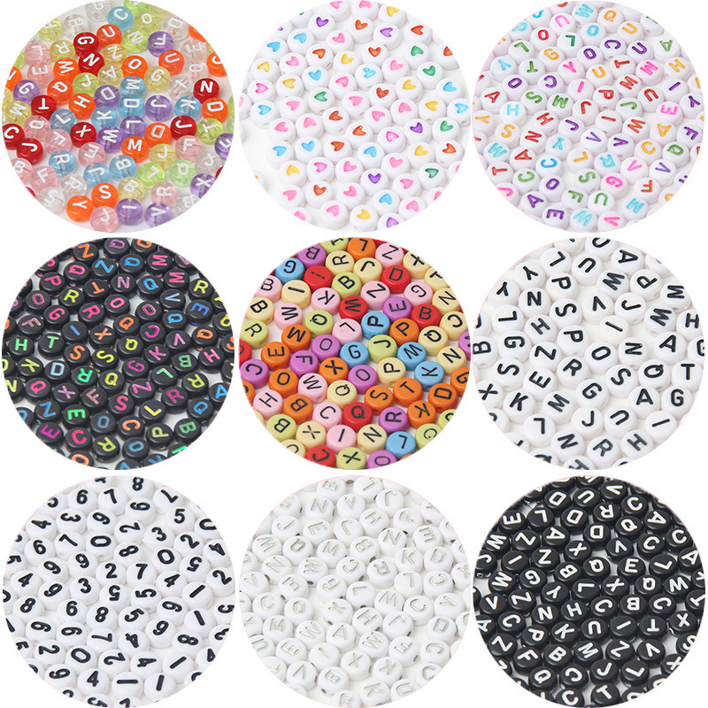 acrylic beads english russian alphabet beads diy accessories handmade beaded friendship bracelet necklace jewelry material bag