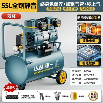 Woodworking High-Pressure Air Pump, Hava kompressorları - 1390w2-55l-all-copper-bass-second-gas-supplymaintenance-free-intelligent-start-and-stop-safety-and-explosion-proof-luxury-gift