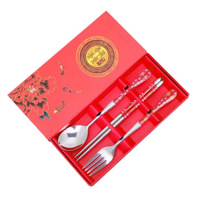 Stainless steel chopsticks spoon tableware set opening activities with small gifts to push small gifts wholesale printing